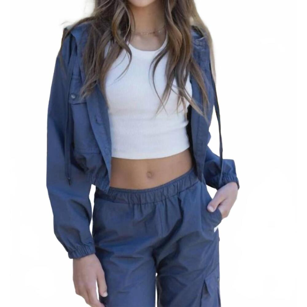 NEW KAVEAH girls' rima cotton drawstring hoodie in ombre blue